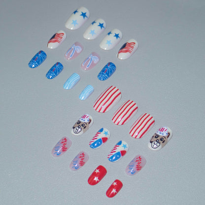 Kreatives Unabhängigkeitstag-Nagelkunst-Set