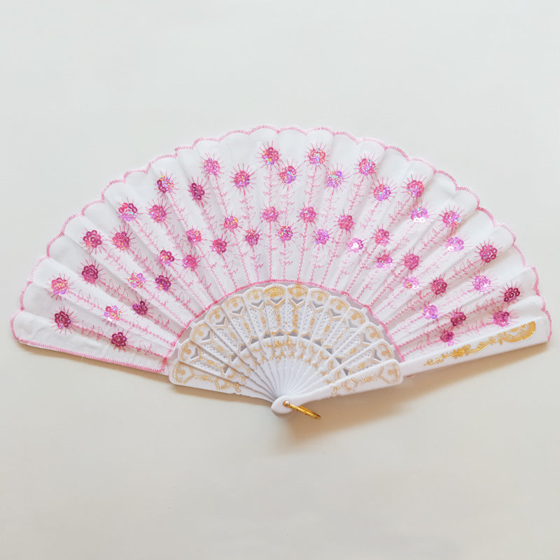 Damen hochwertiger Spitzenfächer mit kunstvollen floralen Motiven Brehn
