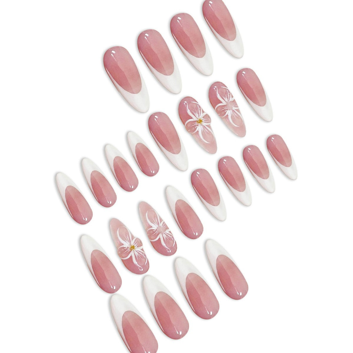 Elegantes Künstlerisches Aufkleben Nagelset Brehn