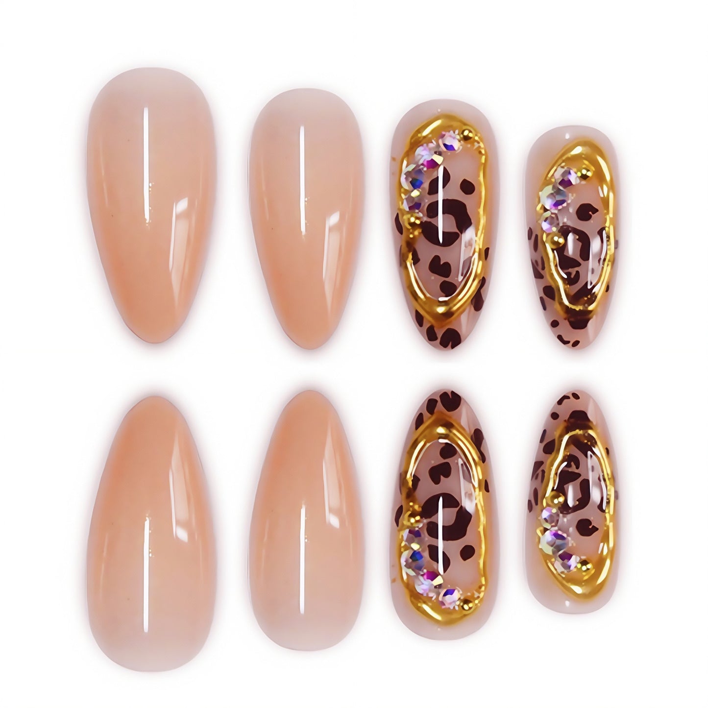 Stiletto-Nagelkunst-Erweiterungen mit Tierdruckdesign Brehn