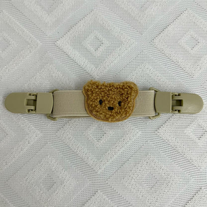 Plüsch Teddy Schnullerclip mit Sicherheitsverschluss und elastischem Band