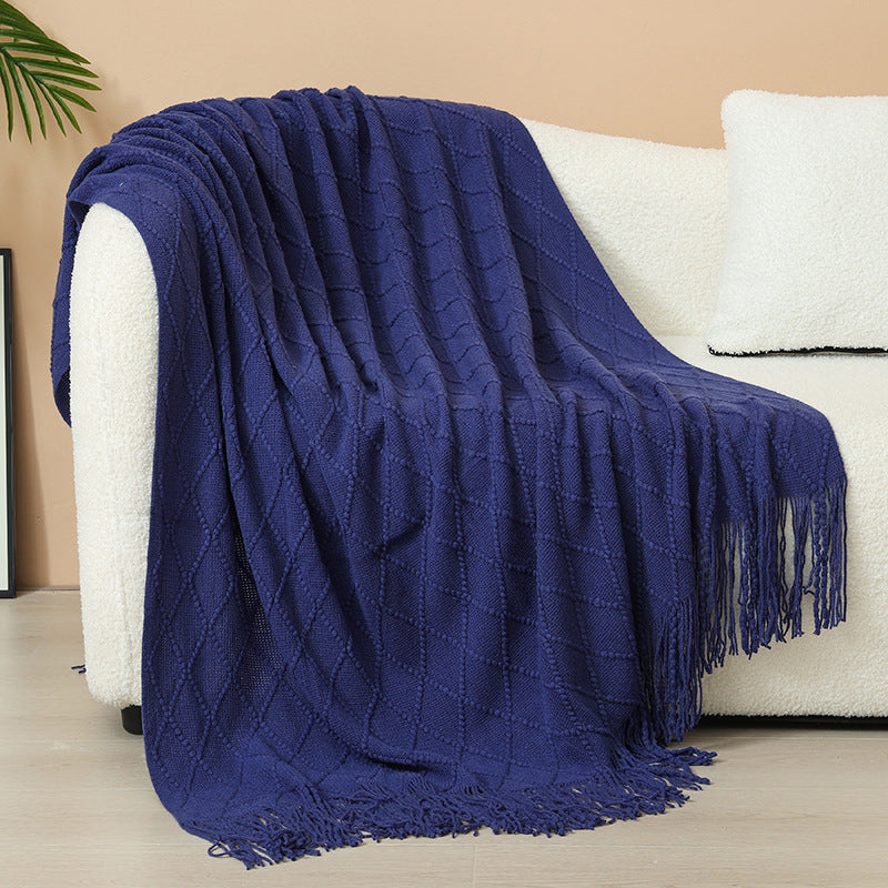 Damen Elegante und stilvolle Wohn- und Kuscheldecke mit Fransen Brehn