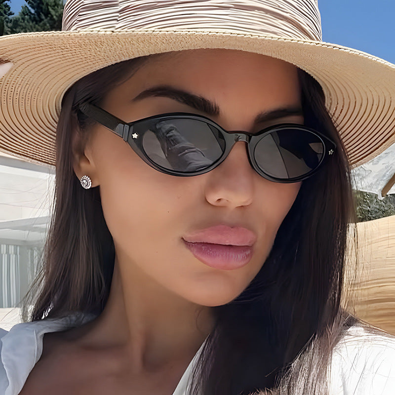 Damen Cat-Eye Sonnenbrille mit elegantem Tragetaschen-Design Brehn