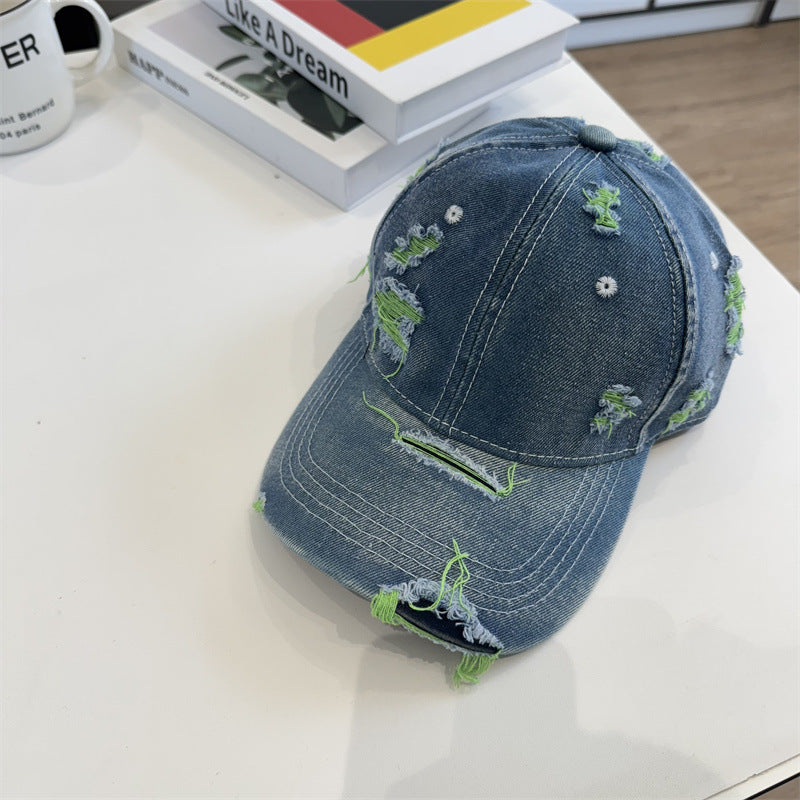 Damen Destroyed Denim Baseball Cap Brehn