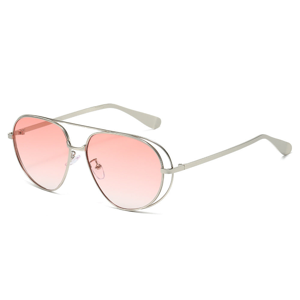 Stylische Aviator-Sonnenbrillen mit blauen Gläsern Brehn