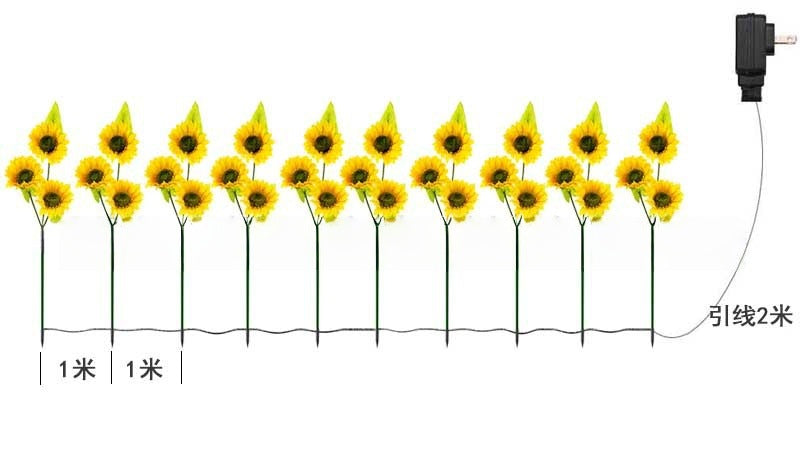 Solarbetriebene Gartenstecklichter für den Außenbereich mit realistischen Sonnenblumenblüten und wasserdichtem Solarcontroller Brehn
