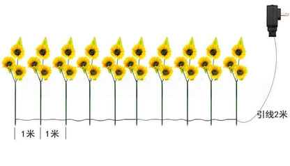 Solarbetriebene Gartenstecklichter für den Außenbereich mit realistischen Sonnenblumenblüten und wasserdichtem Solarcontroller Brehn