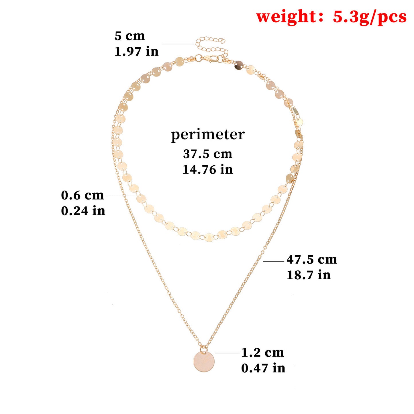 Gestapeltes Disc-Kettenhalsband Brehn