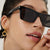 Damen quadratische Sonnenbrille mit transparenten Gläsern und stilvollem Design Brehn