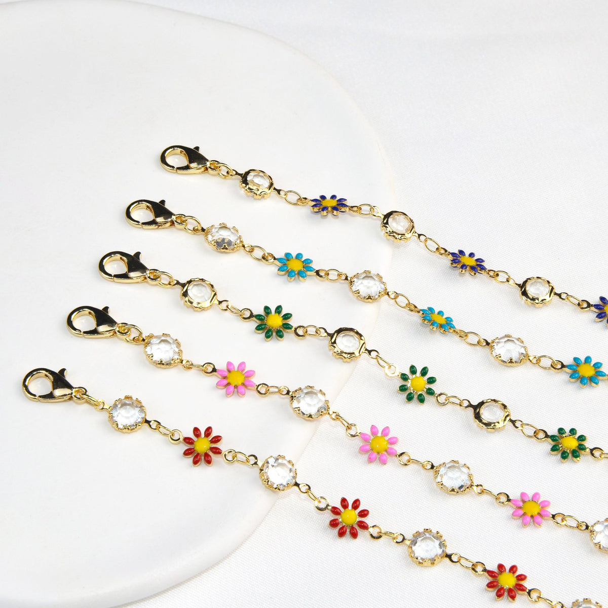Blumen Kristall Charm Armband Brehn