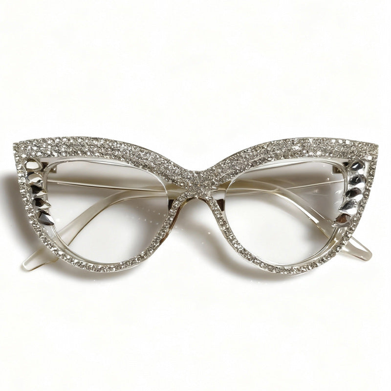 Rhinestone-beschmückte Cat-Eye-Brillen Brehn