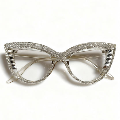 Rhinestone-beschmückte Cat-Eye-Brillen Brehn