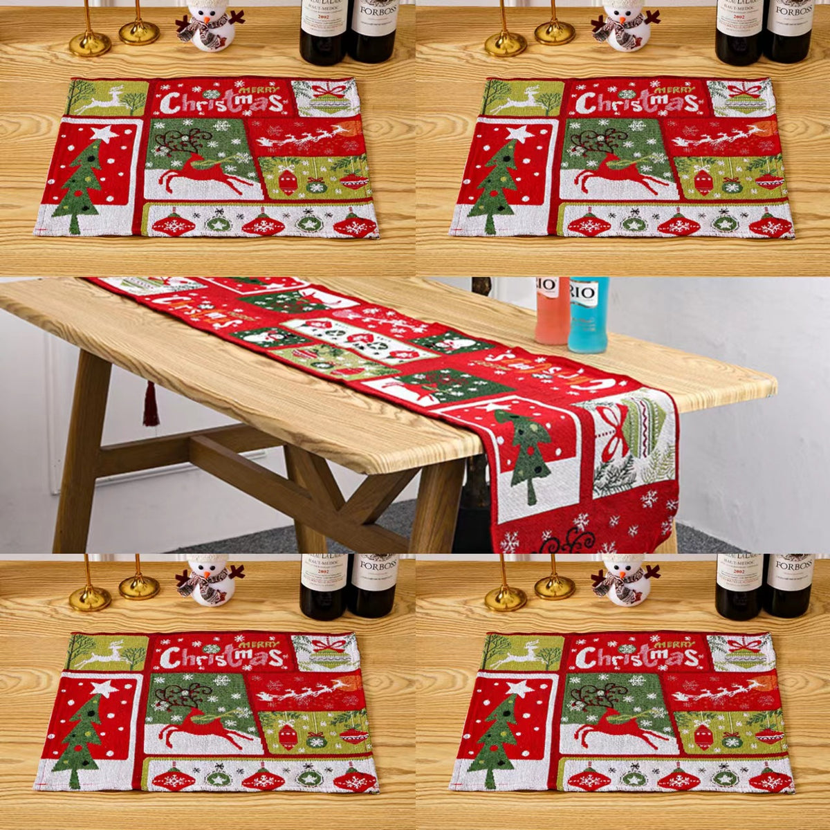 Festliche Tischdecke mit Weihnachtsbaum-Motiv Brehn