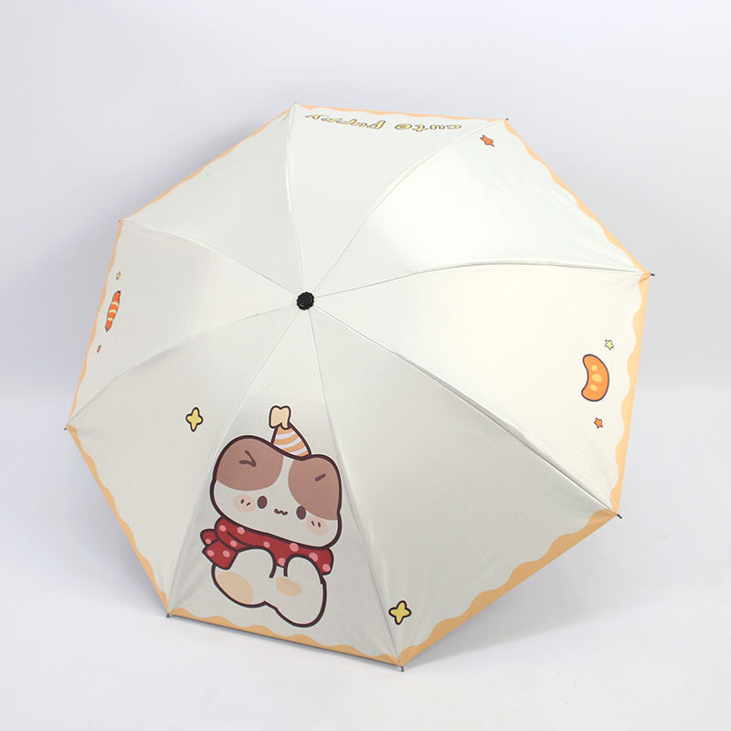 Damen Kawaii Falt-Regenschirm Brehn