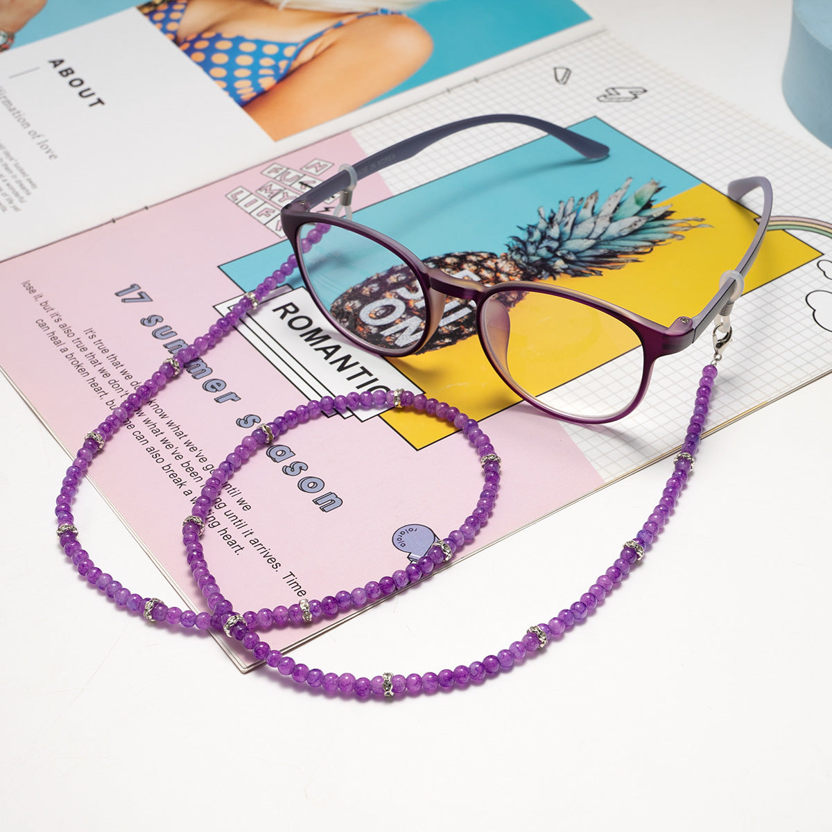 Elegante Perlen Brillenhalter Kette Brehn