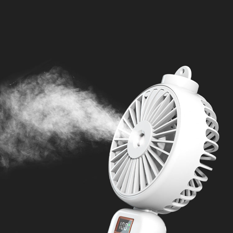 Kühlender kompakter wiederaufladbarer verstellbarer Dual-Head-Personalventilator mit digitaler Batteriedisplay und magnetischer Dockingstation Brehn
