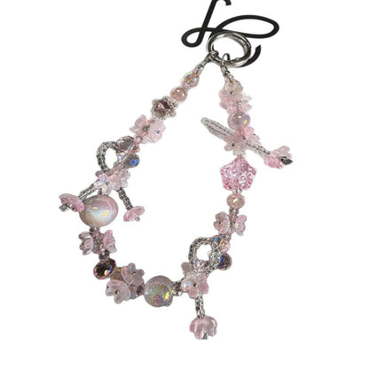 Elegante florale Perlen Charms Schlüsselanhänger Brehn