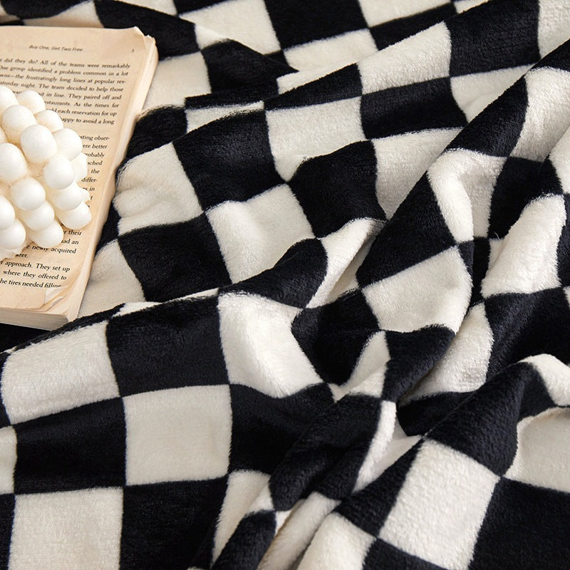 Kariertes Fleece-Wurfdecke