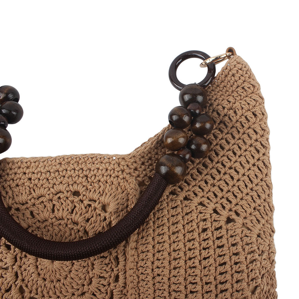 Häkelhandtasche mit Eleganten Holzgriffen Brehn
