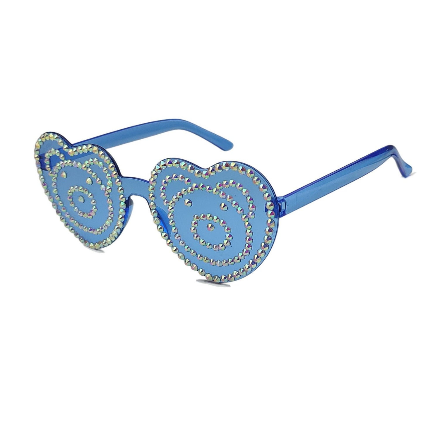 Damen Herzförmige Sonnenbrille mit funkelndem Strassmuster Brehn