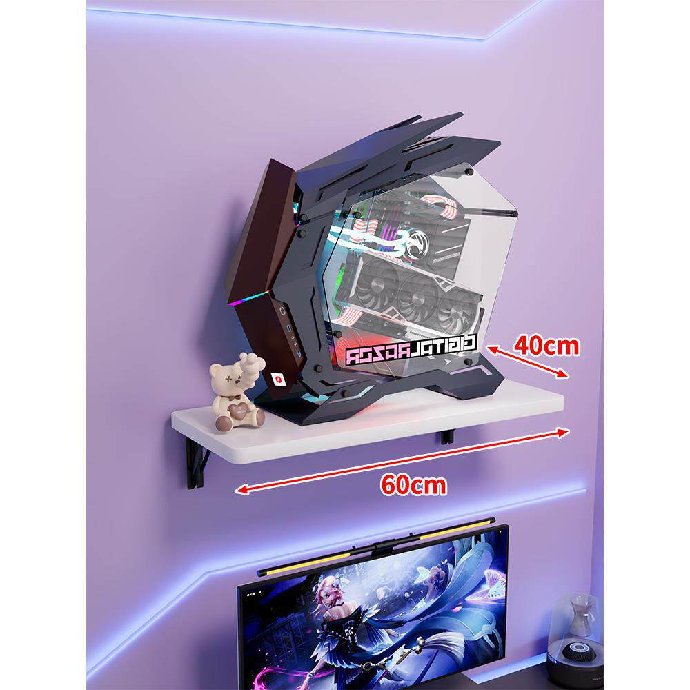 Wandmontage-Schwimmregal für Mid-Tower-Gaming-PC mit verstärkten Halterungen
