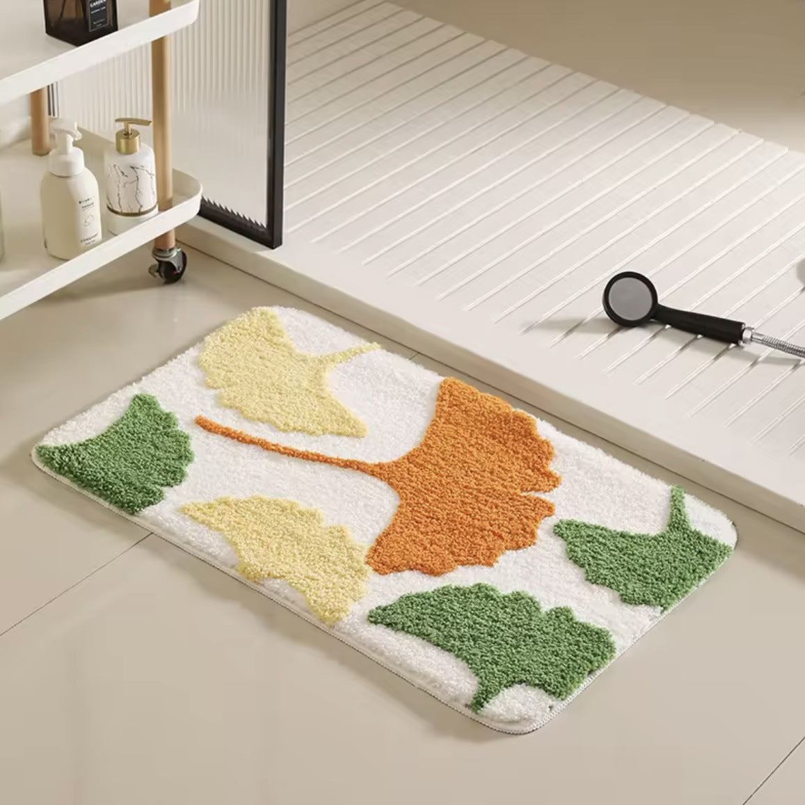 Blatt Design Badteppich