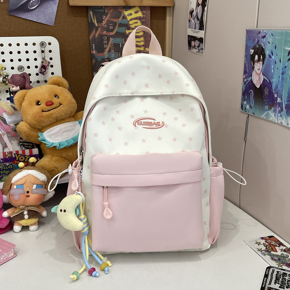 Stylische bedruckte Rucksack mit lustigen Charakterakzenten Brehn