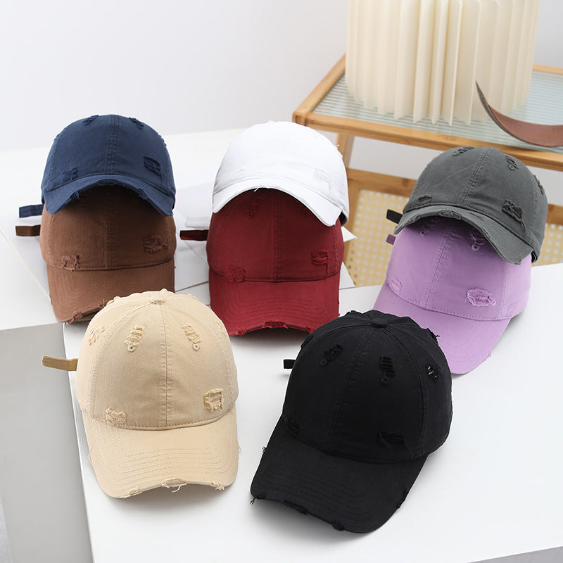 Damen modische Destroyed-Basecap mit verstellbarem Riemen Brehn