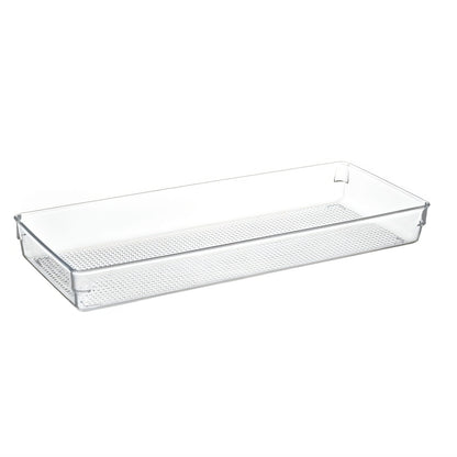 Transparente Kühlschrank-Türablage mit Riffelboden und Clipbefestigung