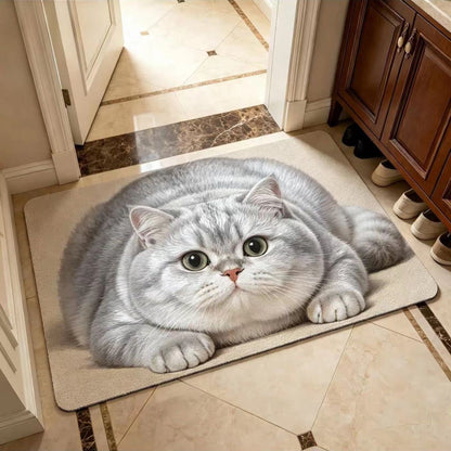 Niedlicher katzenmotiver Plüsch-Teppich