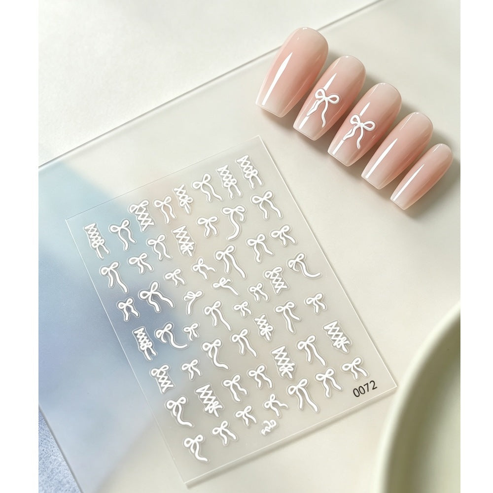 Dekorative Schleife Nagelkunst Aufkleber