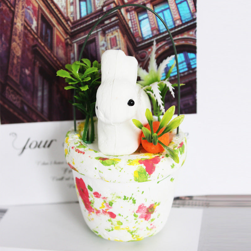 Dekorativer Osterhase Blumentopf Brehn