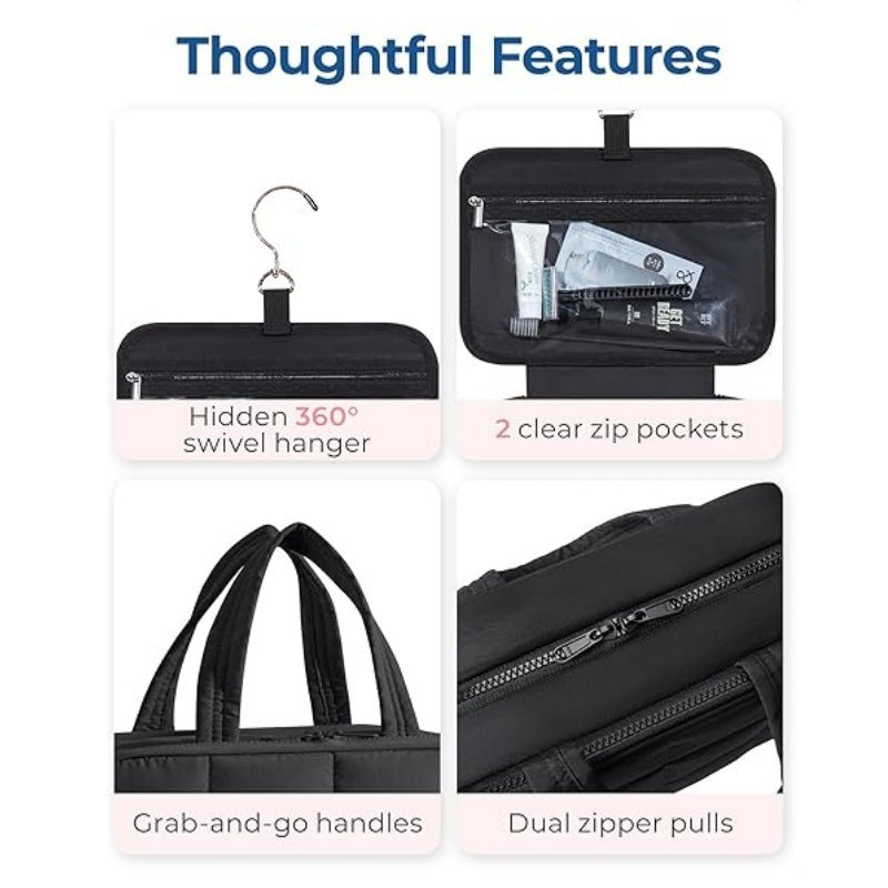 Schmuck-Organizer Tasche mit Abnehmbarem Haken und Transparenter Fächeraufteilung Brehn