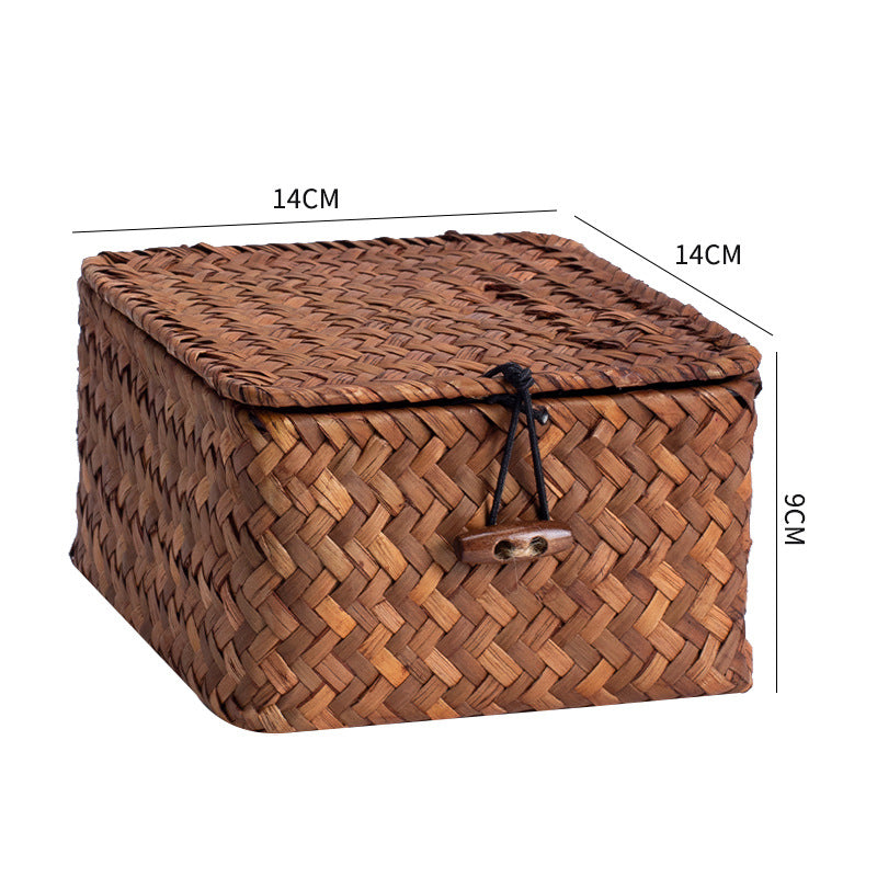 Handgewebte Aufbewahrungsbox mit Deckel Brehn