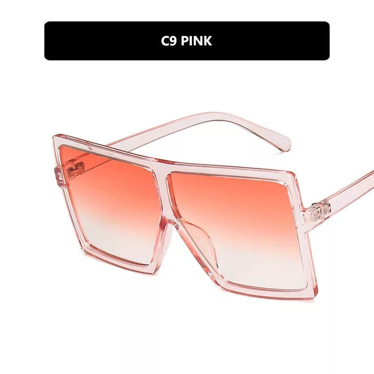 Damen moderne oversized Sonnenbrille mit transparentem Rahmen und stilvollen Gläsern Brehn