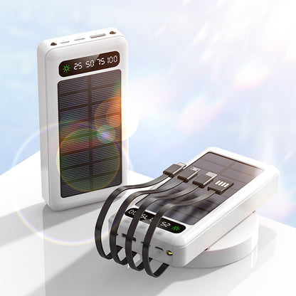 Solarbetriebene Powerbank mit Intelligenter Leistungsanzeige und Multifunktionalen Ladekabeln Brehn