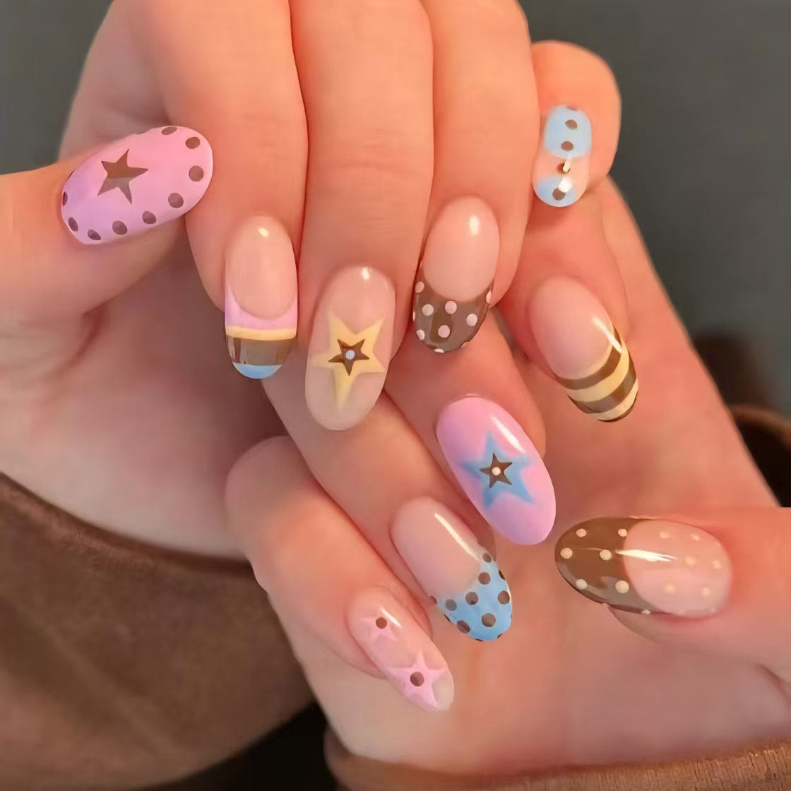 Kreatives Star-Design Nagelkunstset