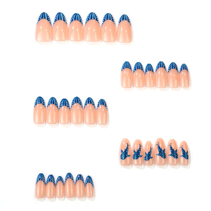 Künstlerisches Delfin-Themen Press-On Nagelkunst Set Brehn