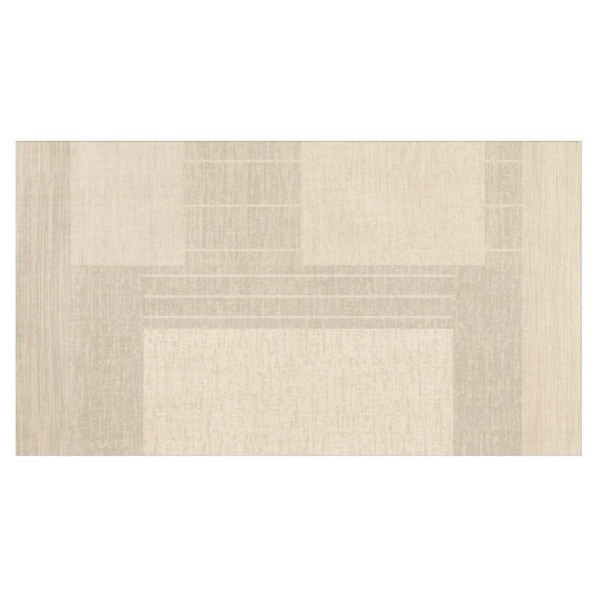 Modern Low-Pile Geometric Area Rug with Subtle Striped Border