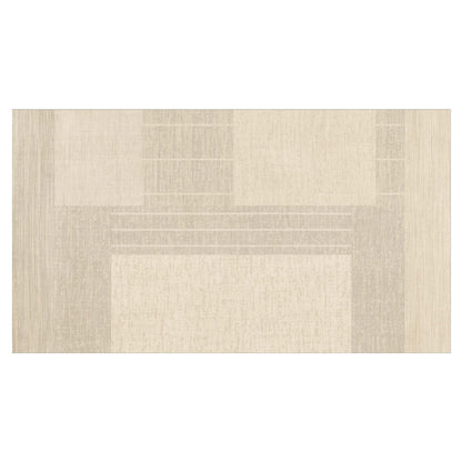 Modern Low-Pile Geometric Area Rug with Subtle Striped Border