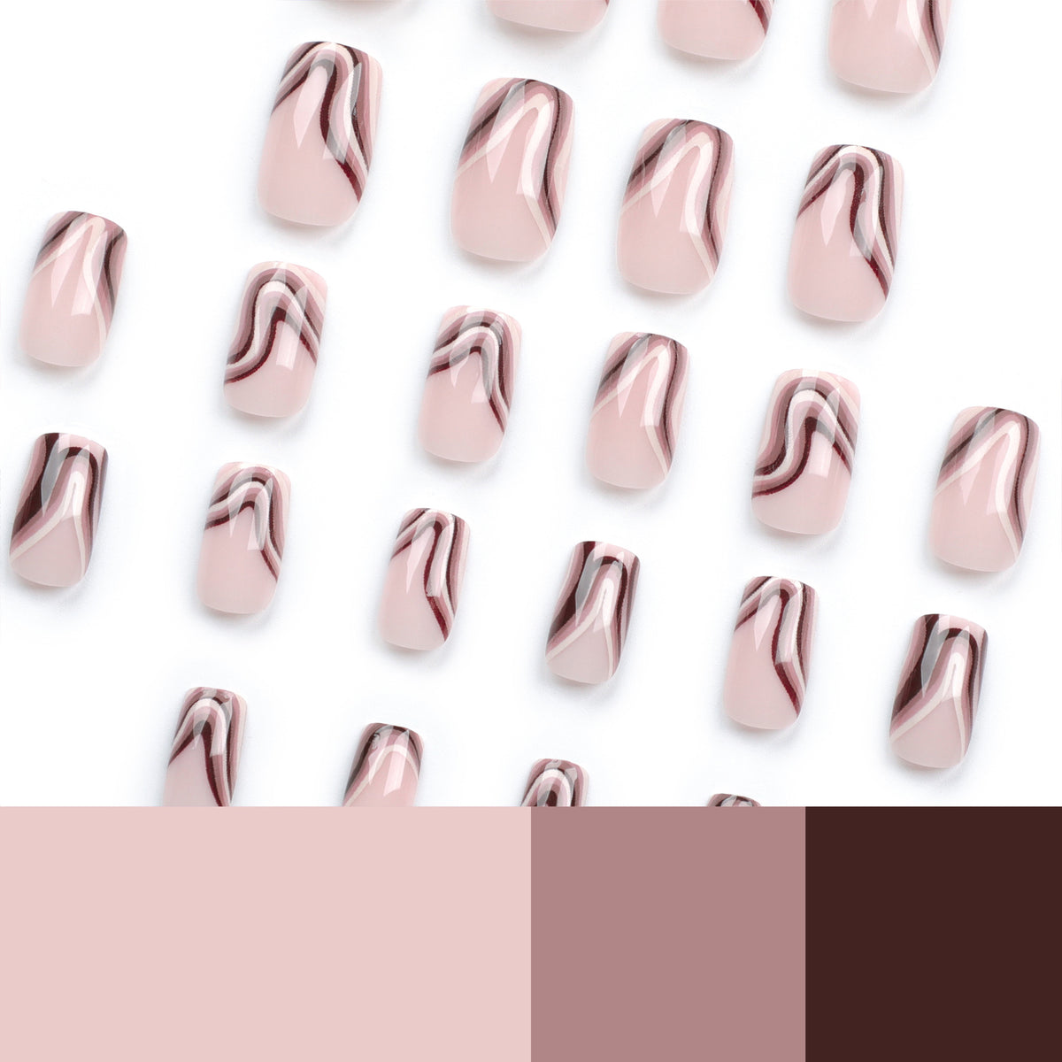 Kunstvolle Gel-Nägel mit elegantem Wellen-Design Brehn