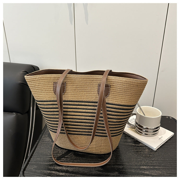 Stilvolle Strohtasche Strandtasche Brehn