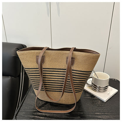 Stilvolle Strohtasche Strandtasche Brehn