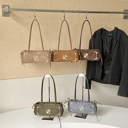 Bestickte Wildleder-Handtasche