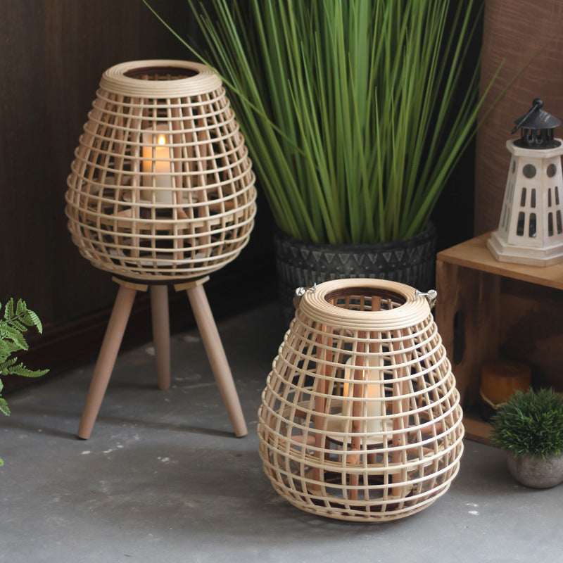 Dekorativer Rattan-Laterne mit Tragegriff Brehn