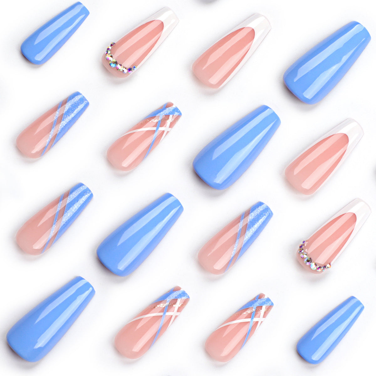 Kunstvolle Gel-Nägel mit Glitzerverzierungen und eleganten Designs Brehn
