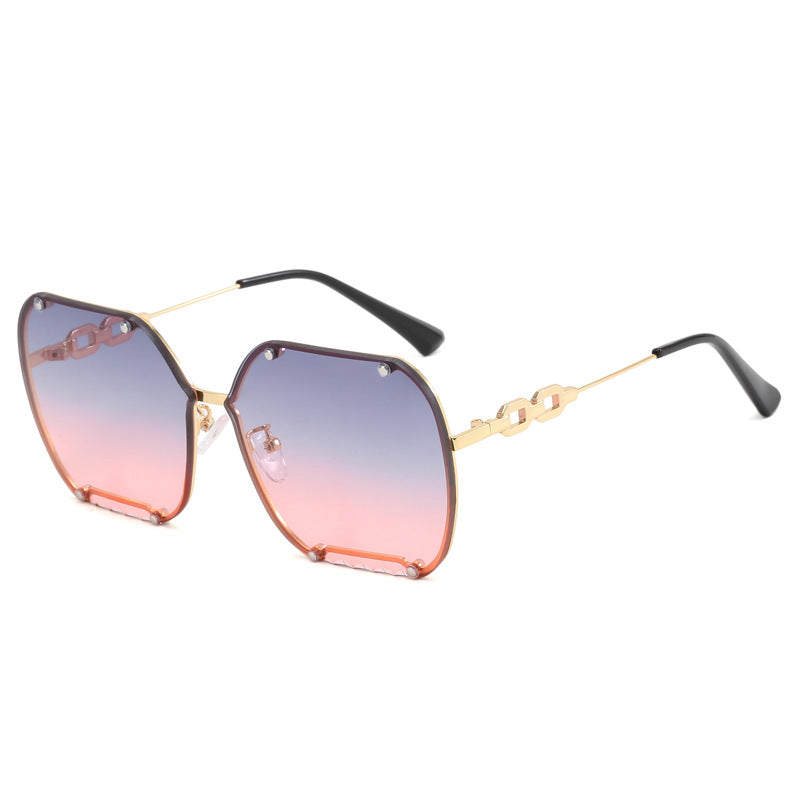 Damen elegante sechseckige Designer-Sonnenbrille mit luxuriösen Akzenten Brehn