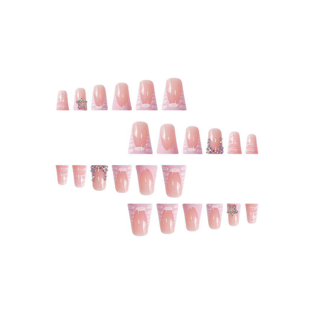 Künstlerisches Nail Set mit Strass-Akzenten zum Aufkleben Brehn