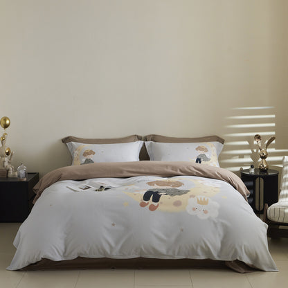 Ombre gestreiftes Baumwollsatin Bettbezug-Set