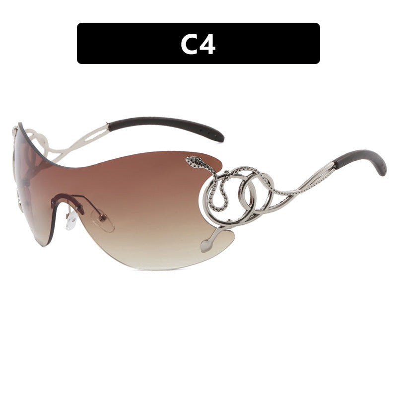 Damen futuristische Sonnenbrille mit verspieltem Design Brehn